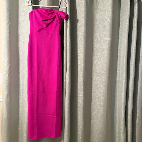 $575 Black Halo Women's Divina Gown Maxi Dress Pink Strapless 2 - Picture 8 of 14